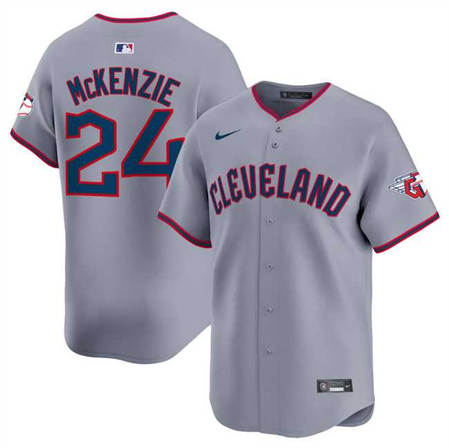 Men%27s Cleveland Guardians #24 Triston McKenzie Gray 2025 Alternate Limited Stitched Jersey Dzhi->cleveland guardians->MLB Jersey